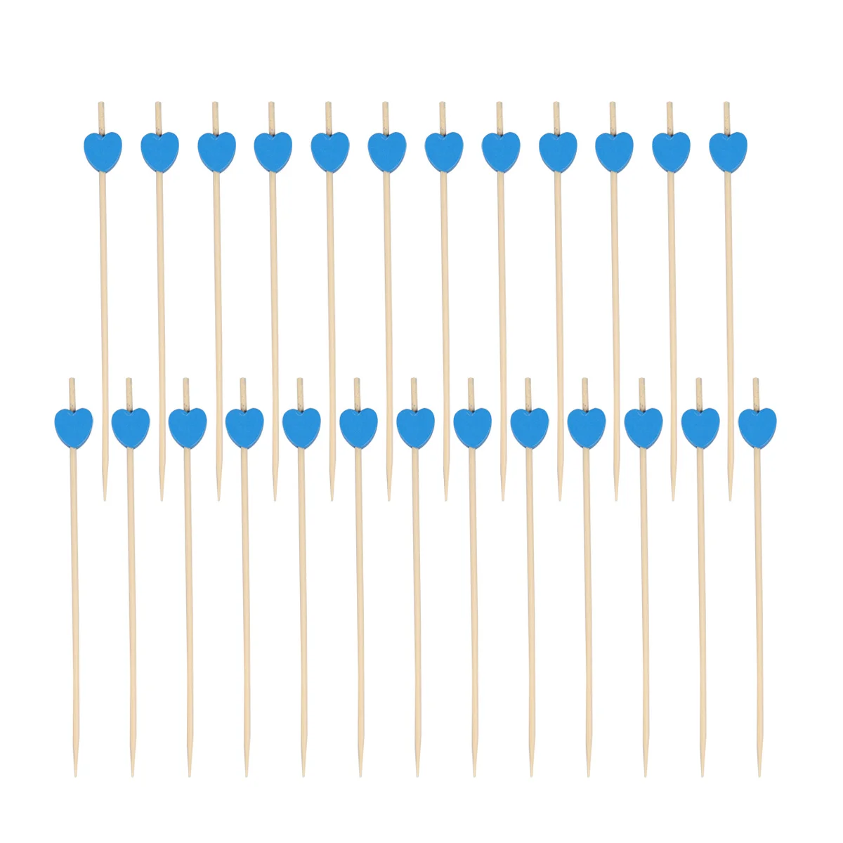 

Picks Heart Pattern Handmade Wooden Cocktail Sticks For Party Appetizer Decor Bar Ktv Home Use Blue Fruit Sticks Picks