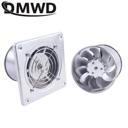 25W 4 Inch Kitchen Toilet Exhaust Fan Stainless Steel Louver Mini Window Exhaust Fan Air Ventilation Draft Blower Metal Pipe