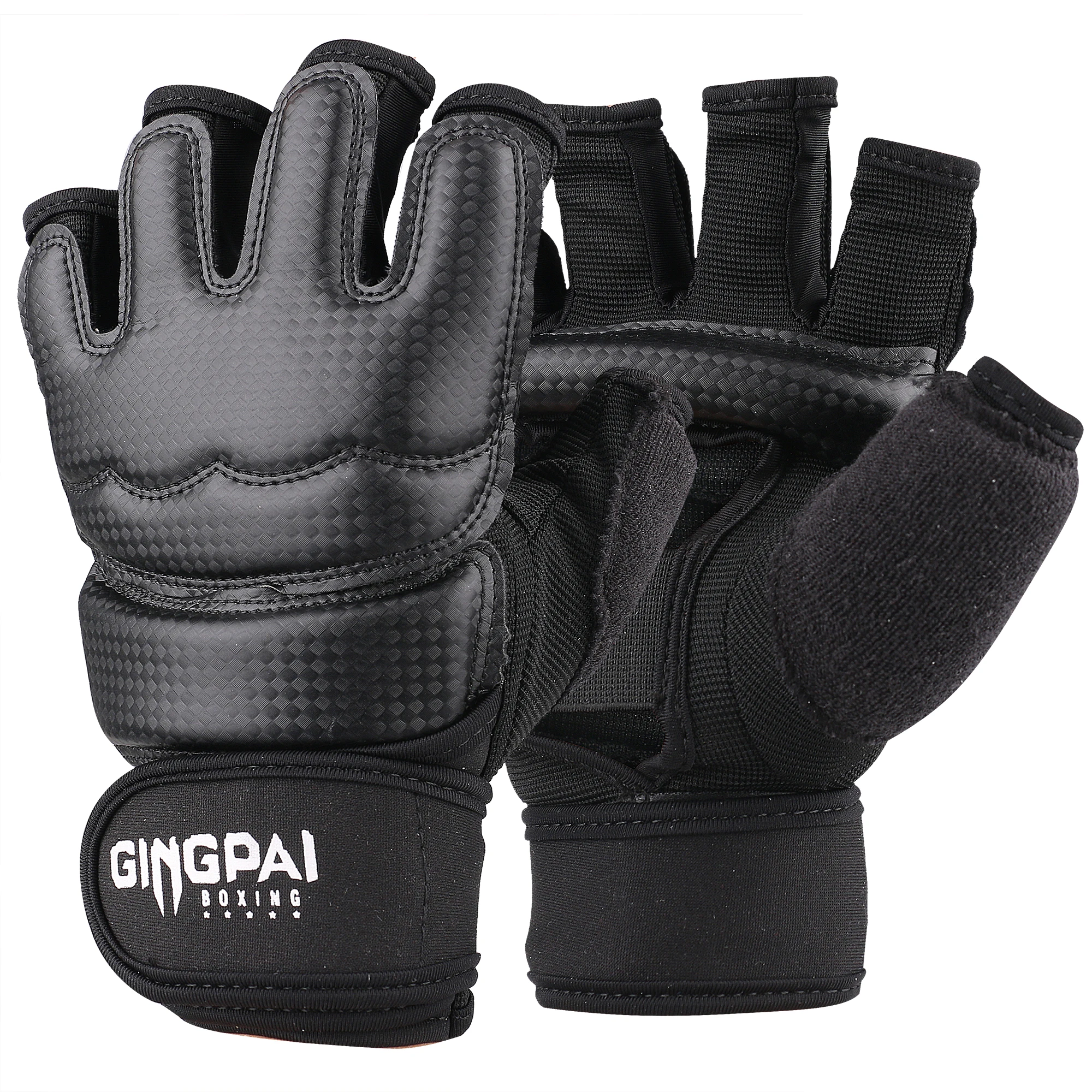 

GINGPAI Taekwondo Karate Gloves for Sparring Martial Arts, Half Finger Training Gloves for Men Women Kids