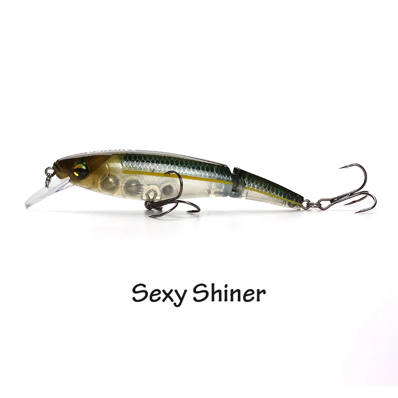 Señuelo de pesca flotante de 95mm y 14g, sonajero, jerk, swimbait realista, 2 secciones, mulit articulado, Jerkbait, Lucio, Wobbler para perca y lubina