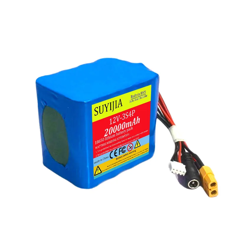 18650 3S4P Lithium-ion batterij 12V 20000mAh met BMS hoge vermogens afstandsbediening vis aasboot batterij voor V030 GPS aasboot