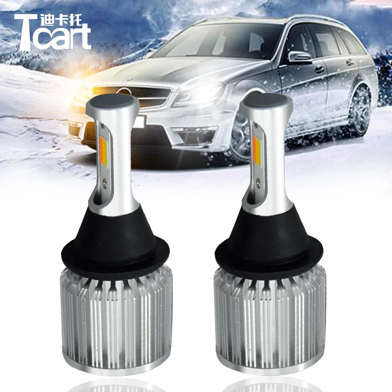 Car LED Front Turn Signal And DRL Daytime Running Bulb Accessory T20 W21/5W 7443 White Amber Color For LADA Vesta Granta Kalina