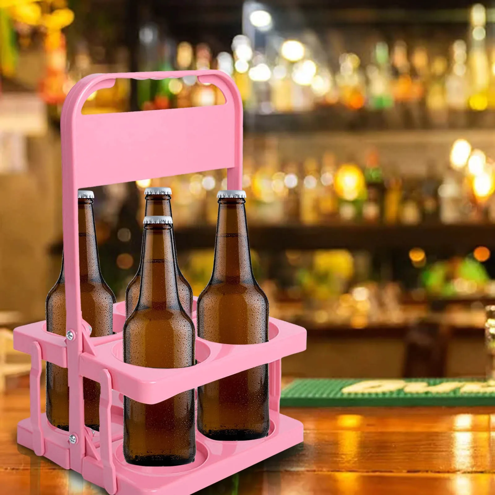 1pc Beer Bottle Carrier Cup Foldable Reusable Drink Caddy Holder Durable Cup Organizer Bar Beverage Display Wine Rack