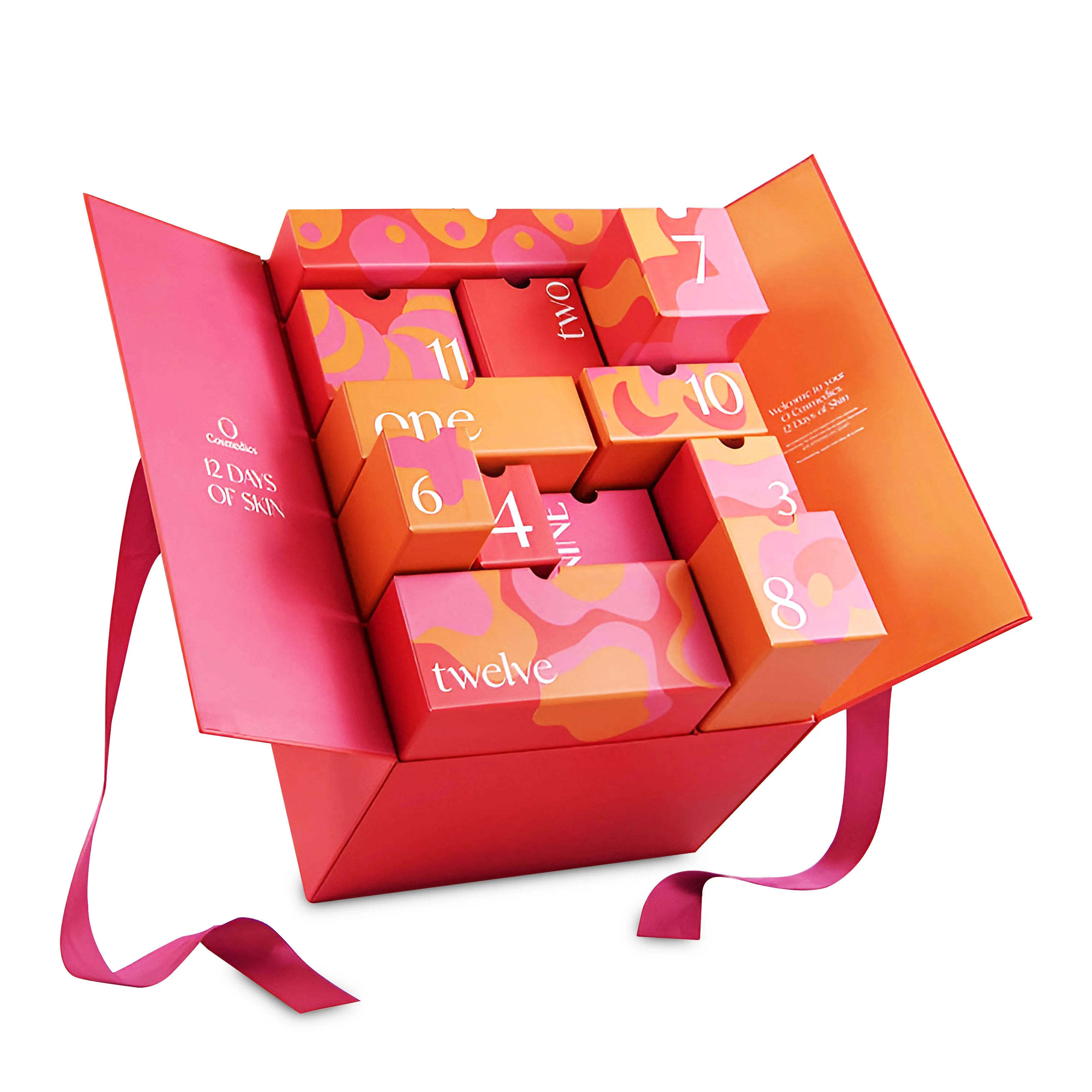 Customization.China Wholesale Luxury Paper Empty Packaging Cosmetic Gift Boxes Custom Cardboard Advent Calendar Box