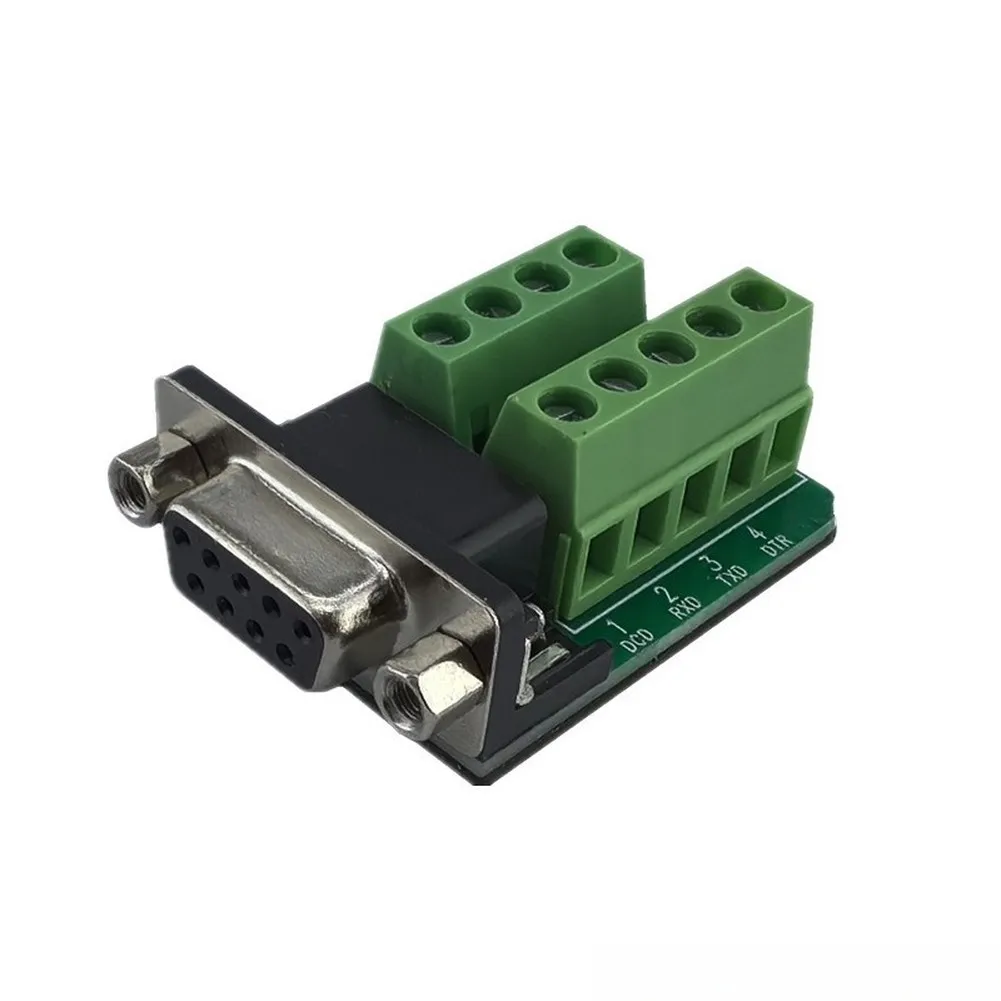 3PCS DB9 Female Terminal Block Adapter with Nut Fastening and Insulating Pad for Secure Wiring in Data Communication Equipment