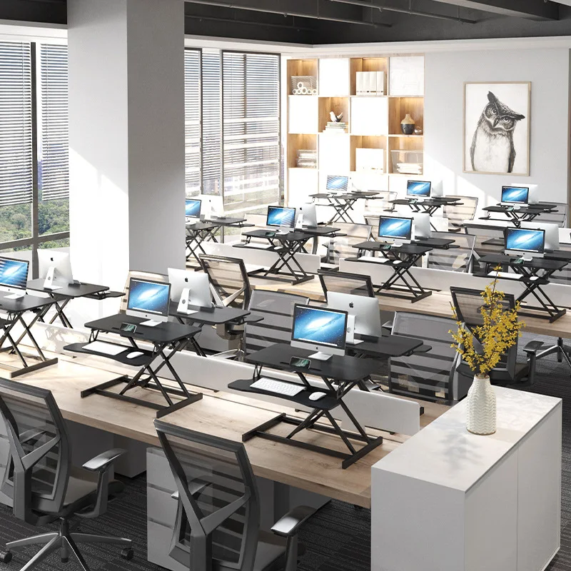 Folding Table Desk Liftable Workstation Laptop Heightening Stand Desktop Computer Lift Standing Workbench Office Home