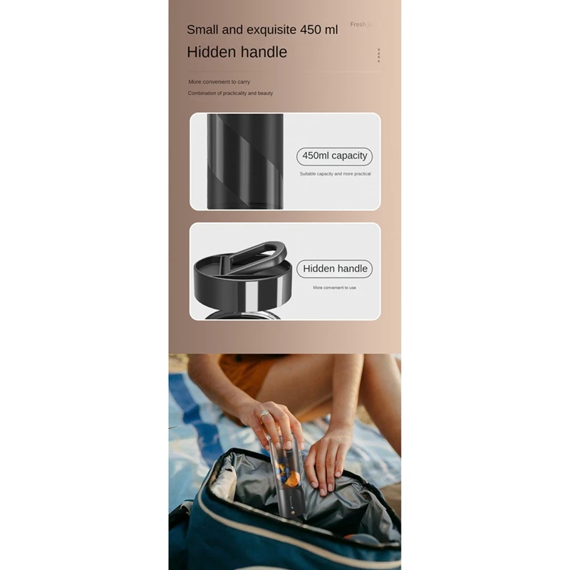 Frullatore portatile spremiagrumi frullatore per frullati e frullati frullatore personale Mini spremiagrumi tazza per ufficio in viaggio