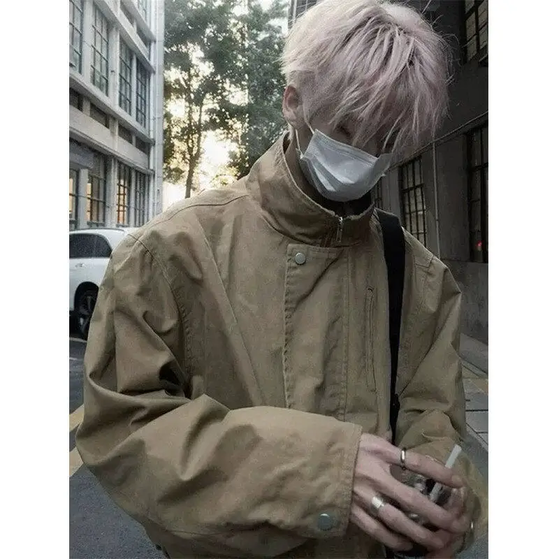 

i ort Men's Harington Jaet Spring Autumn CleanFit Stand Collar Workwear Outerwear Classy Cotton Windproof Zipper Closure