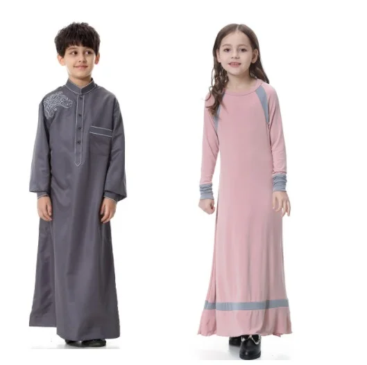 Roupas Tradicionais Afegãs de Estilo Étnico com Manga Longa para Crianças, Fantasias de Performance para Meninos e Meninas