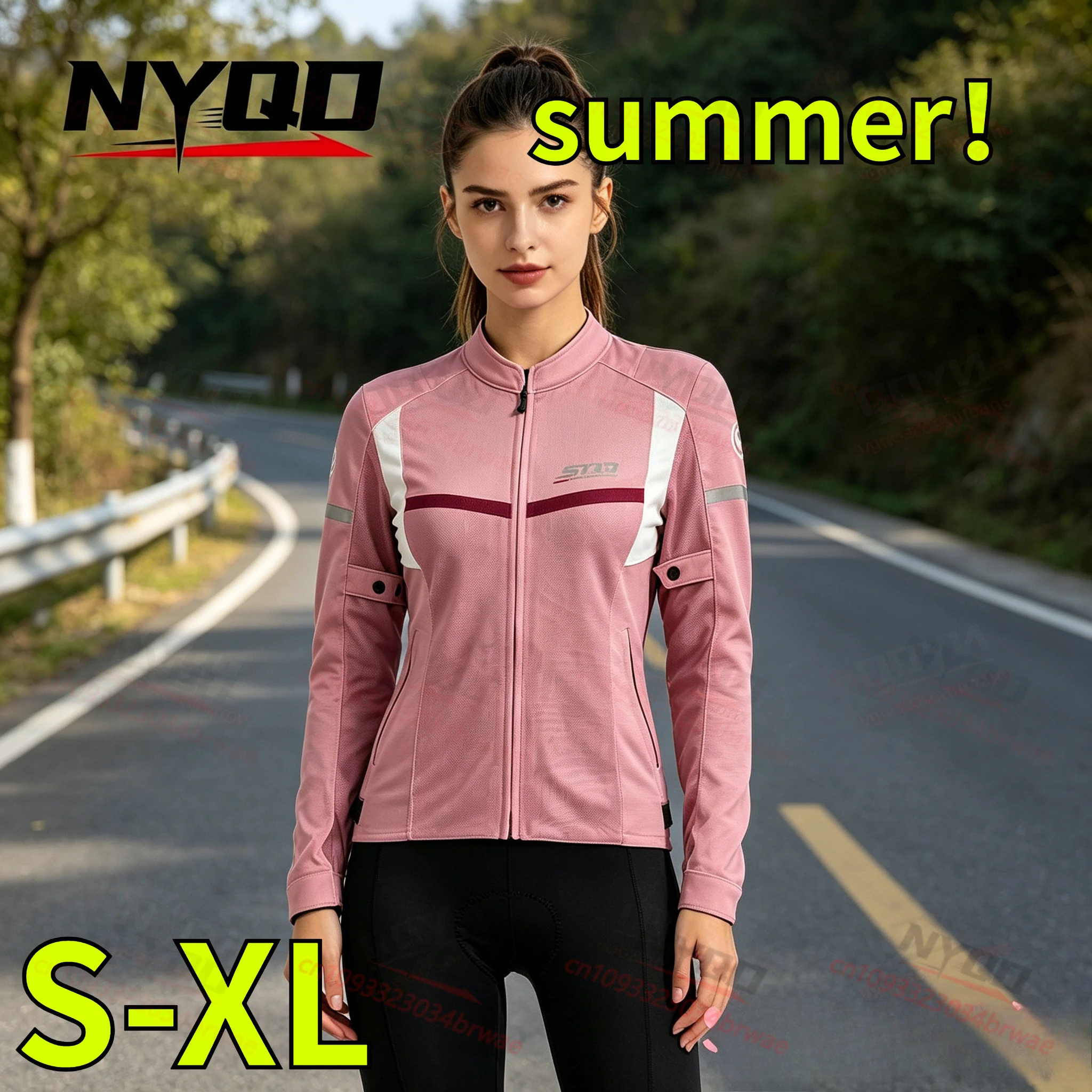 

Летняя женская мотоциклетная куртка с дышащей тканью, защитными вставками и 5 защитными элементами, водонепроницаемая экипировка для езды на мотоцикле