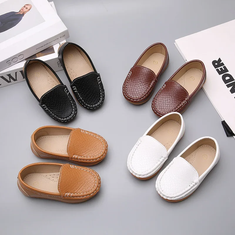 JGSHOWKITO 2026 Brandneue Jungen Casual Loafers Modische Klassische Weiche PU Slip-on Kinder Hochzeit Party Leder Flats Mokassins Trendy – Detail 23
