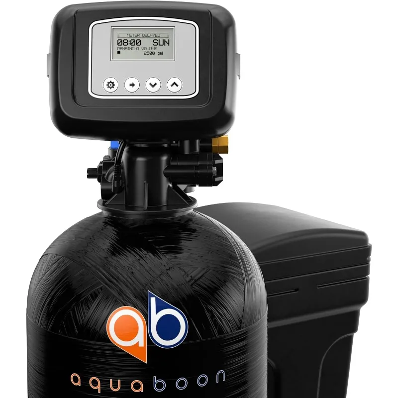 Aquaboon SoftGuard: 48,000 Grain High-Efficiency Whole House Water Softener System with Advanced Digital Metered Control Head