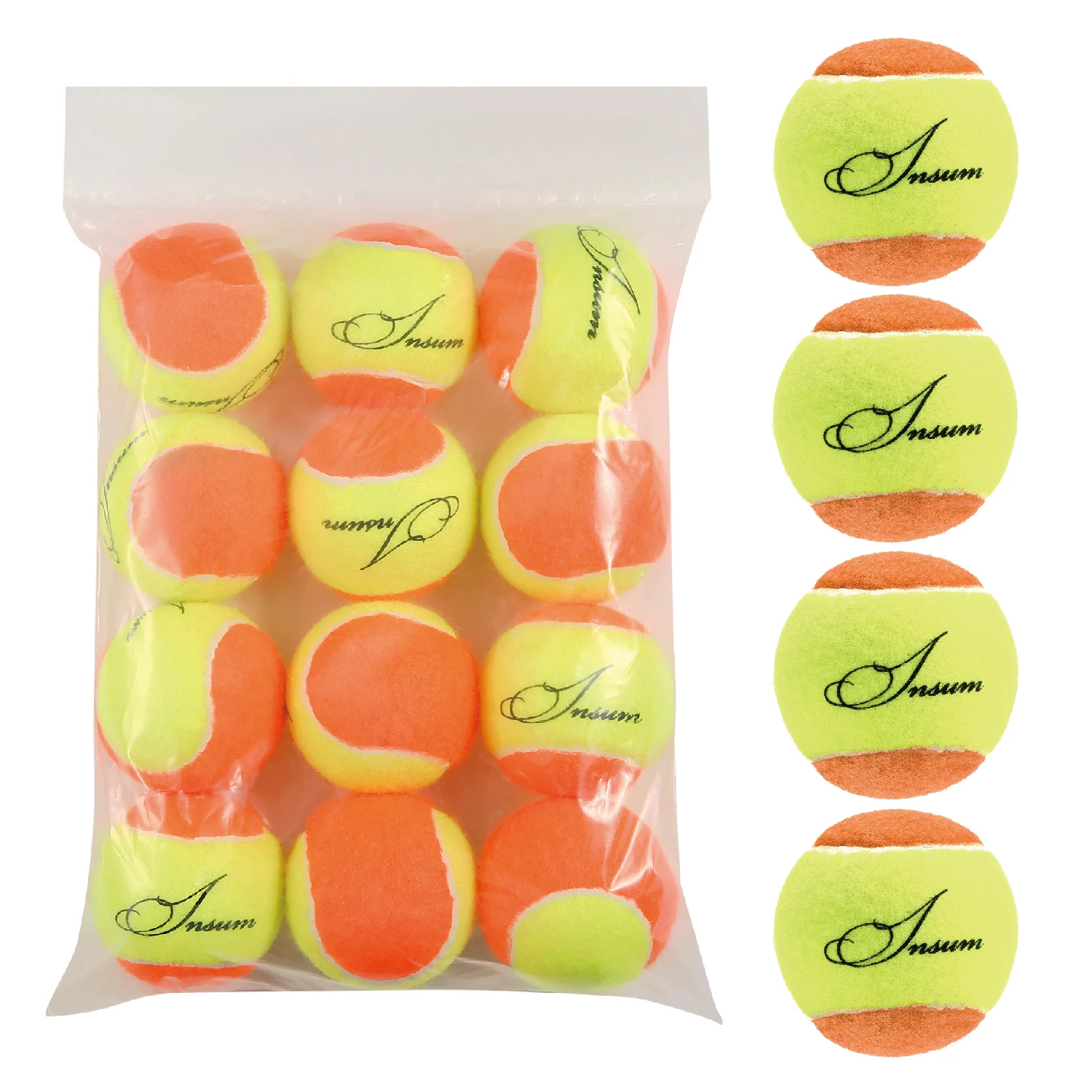 12pcs Beginners Teens Tennis Balls Practice Ball Pet Dog Playing Balls Training Sports Competition  Low Compression Tennis Balls