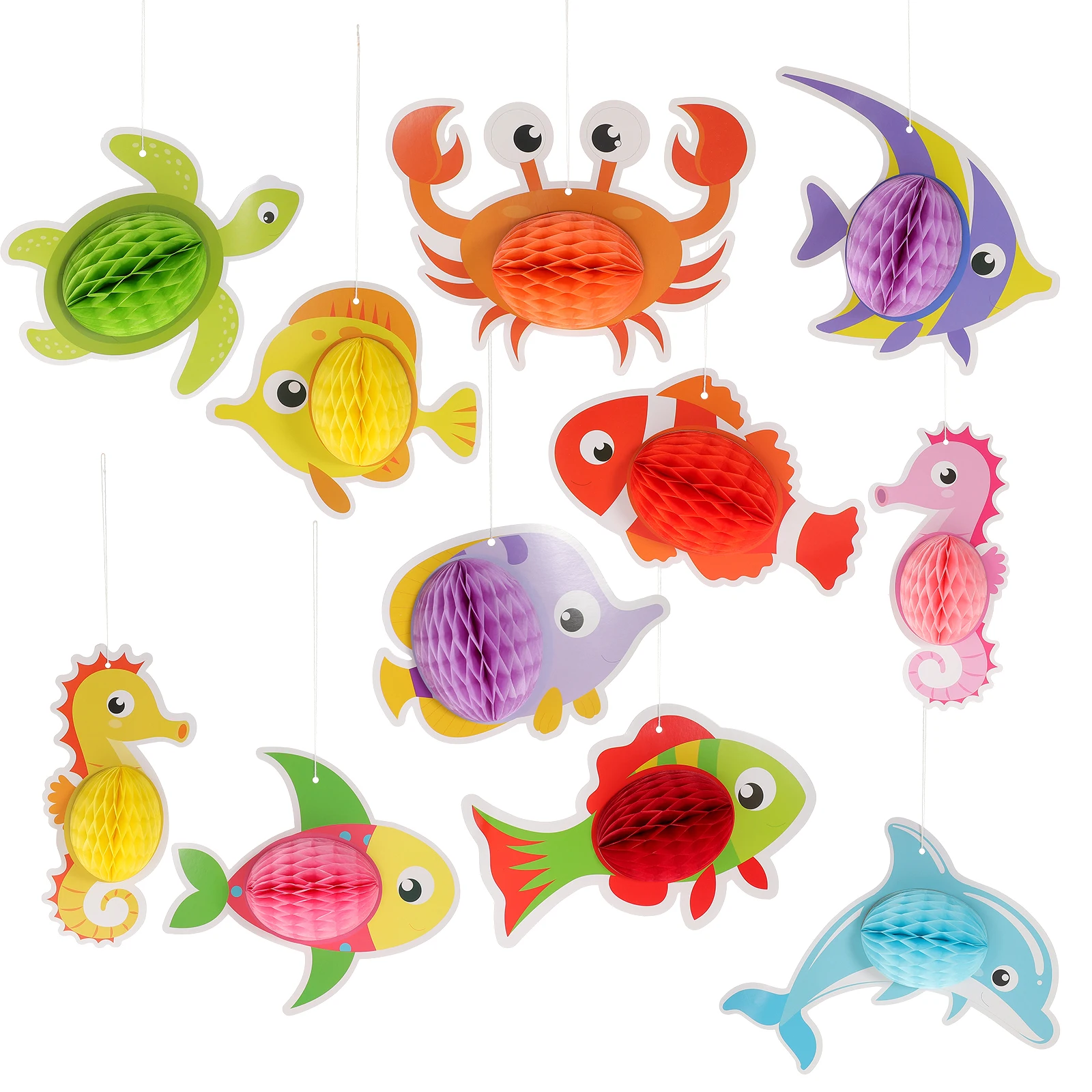 

Animal Honeycomb Ball Decorations White Cardboard Marine Theme Ornaments Kids Birthday Party Photo Prop Accessories