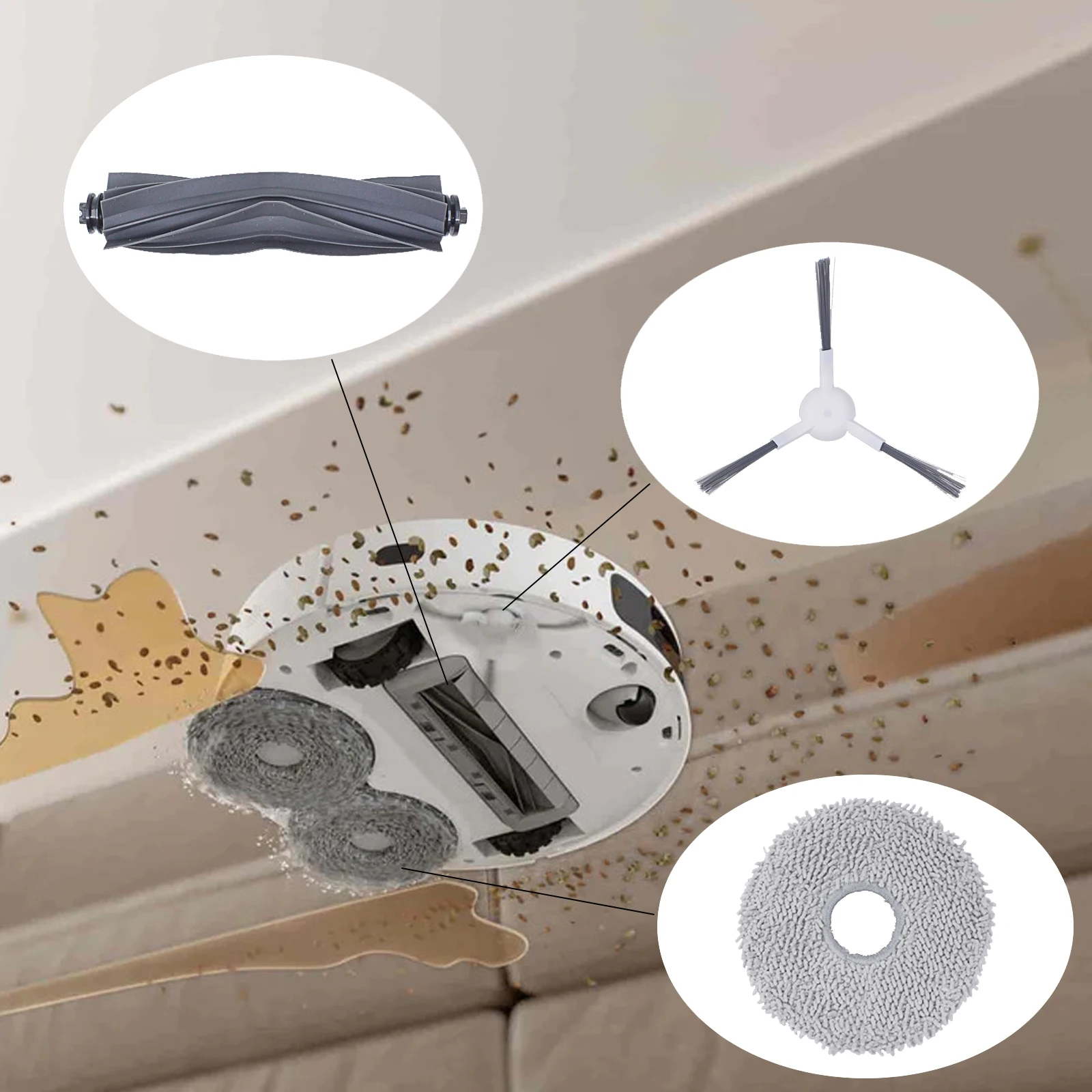 【Optional 】Original Dreame L10s Ultra Robot Vacuum Accessories Main Brush,Side Brush,Filter,Mop Cloth, Dust Bag.