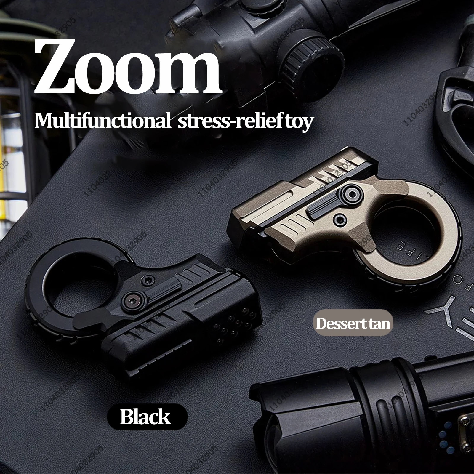 EDC Toy Zoom Fidget Slider Zinc Alloy Magnetic Fidget Spinner Ratchet Rotation Black Tech Fidget Gear Gadget Stress Relief Gifts