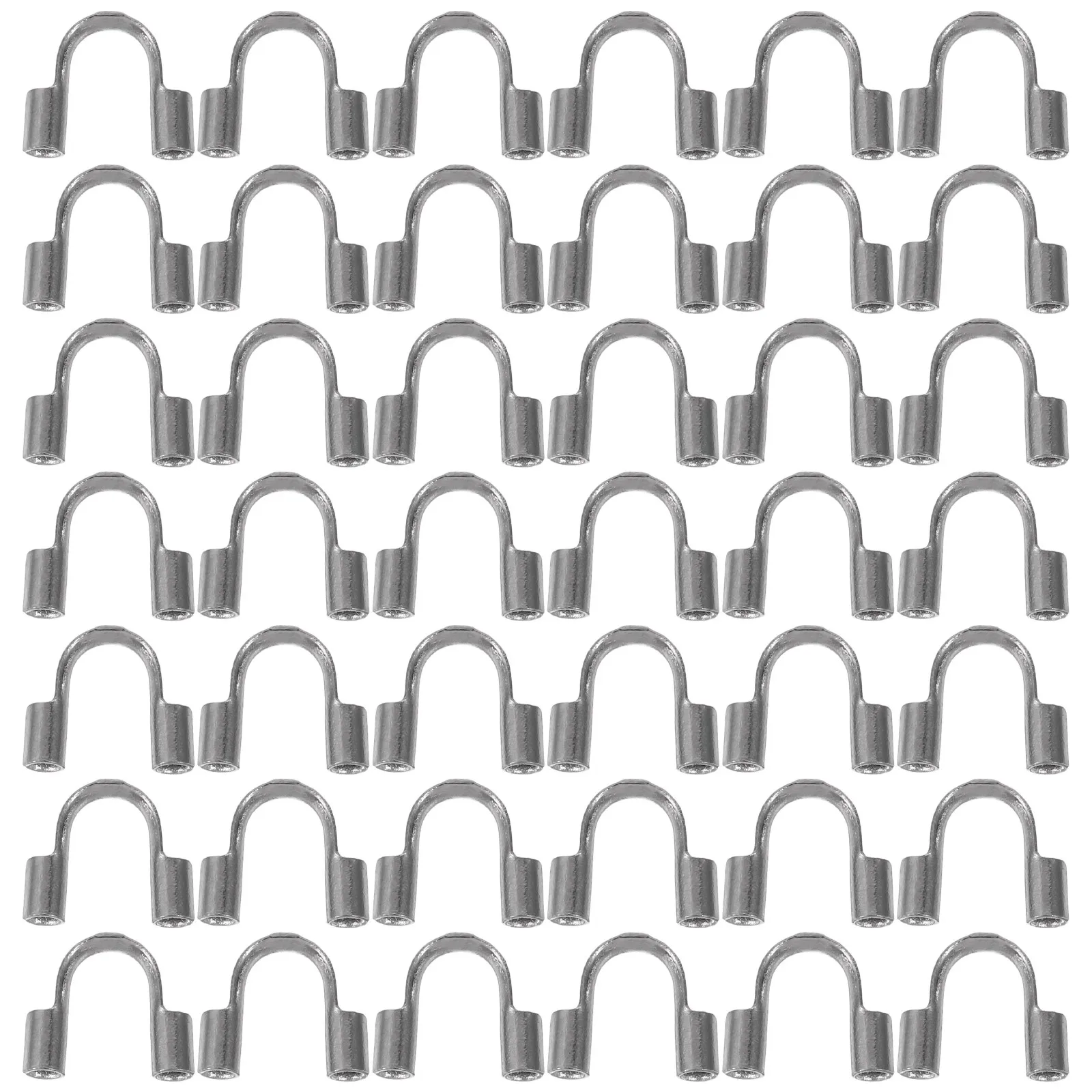 

100 шт. U-образные защитные втулки для проволоки из нержавеющей стали, фурнитура для ювелирных изделий, защита кабелей для ожерелий, браслетов, DIY