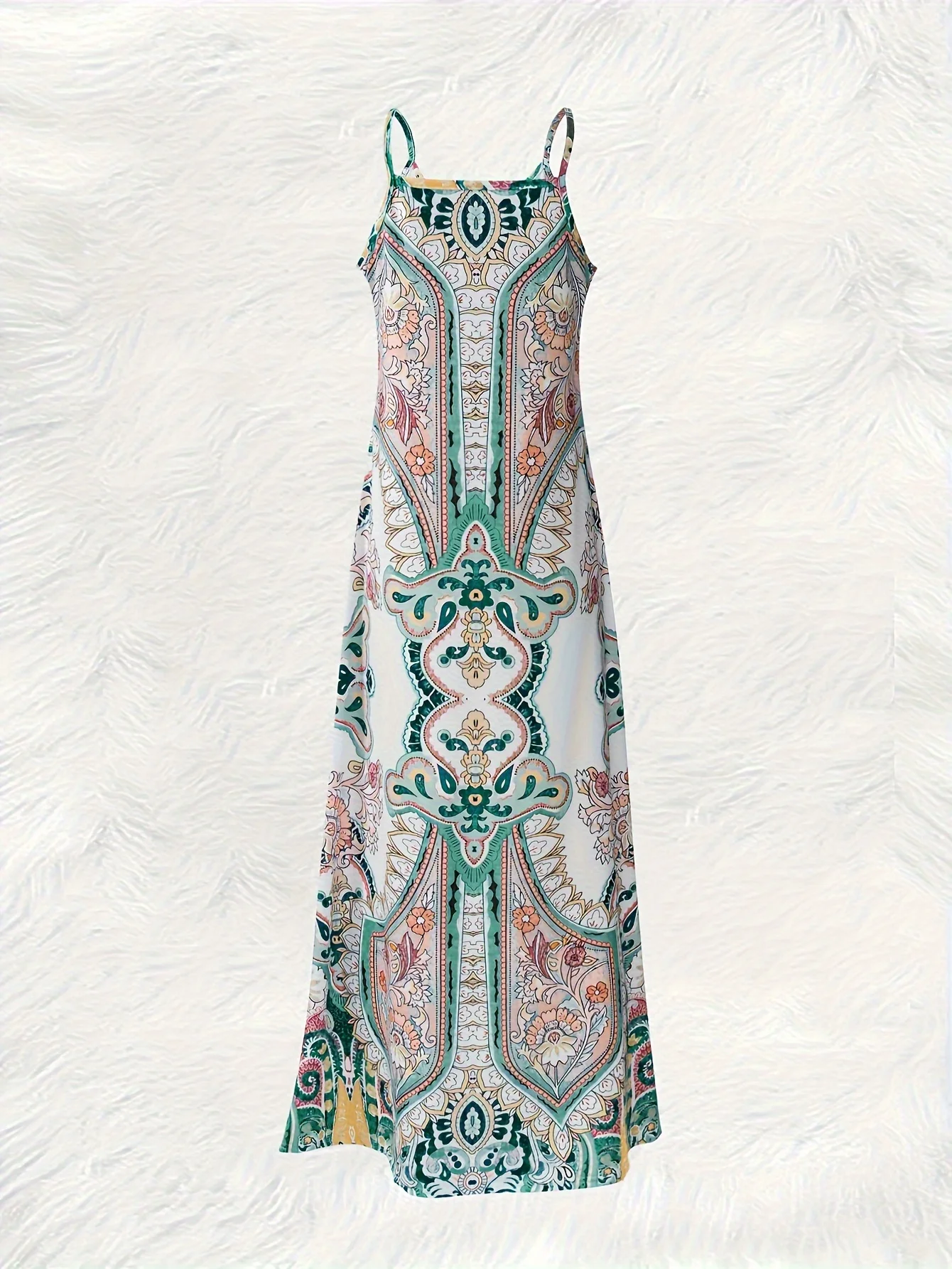 Printed Design Colorful Geometric Floral Pattern Design Four Seasons elegant style casual style sling dress