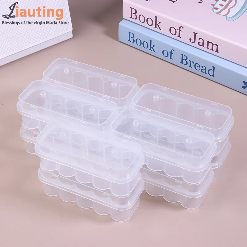 10Pcs 3ML/5ML 10-Slot Vial Storage Case Plastic Clear Microtube Storage Box Stackable Freezer Tube Box Diabetic Supplies