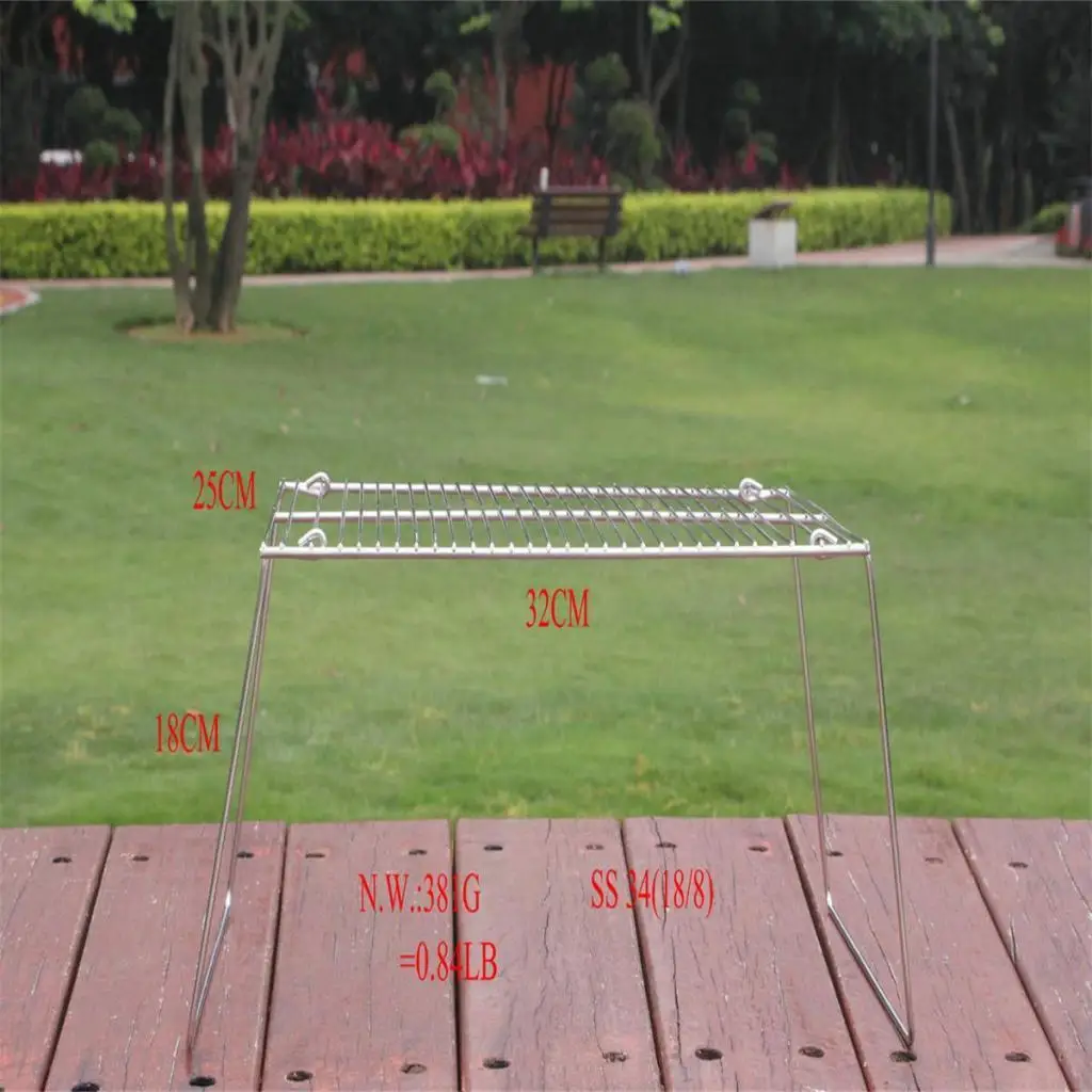 Portable Foldable Campfire Grill Rack Outdoor Stainless Steel for Hiking image 6