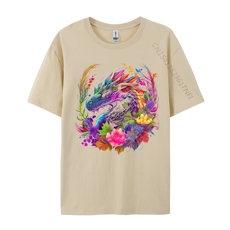 Aquarell Drachen Blumen schöne Kunst bunte T-Shirt Ovcersize Sweatshirt T-Shirt Geburtstag Geek Tees junge T-Shirts