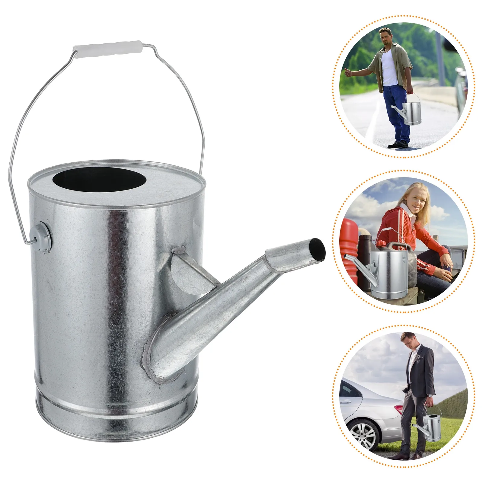 1Pcs Iron Barrel Thickened Durable Oil Storage Container Large Capacity Handle for Home Road Trip Standby Use