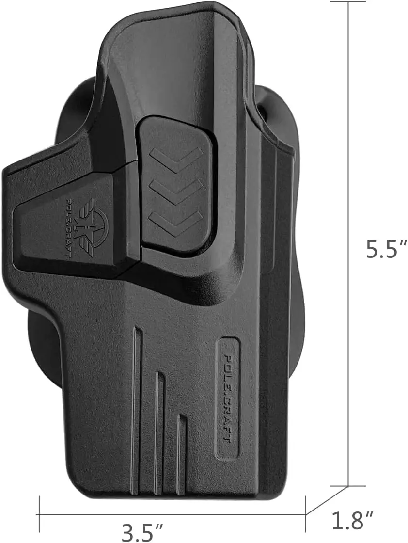 OWB パドルポリマーホルスターフィット: Smith & Wesson SD9 VE / SD40 VE、安全ロック付き外側ウエストバンドオープンポリマーホルスター、
