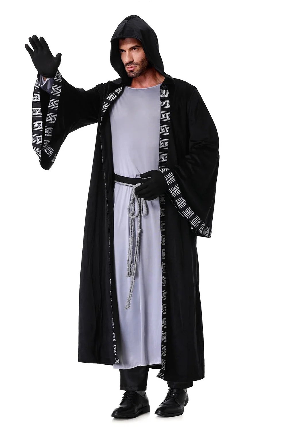 Mittelalterliche Religiöse Zauberer- und Priester-Cosplay-Roben für Halloween, Tag der Toten, Vampir-Kostüm, Karnevalsparty, Bühnenkostüm – Detail 6