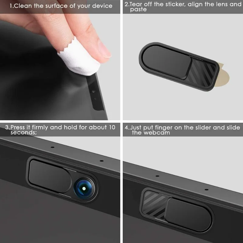 Penutup Webcam Magnet, penutup kamera plastik Slider untuk iPad Tablet Web Laptop Pc kamera lensa ponsel stiker privasi