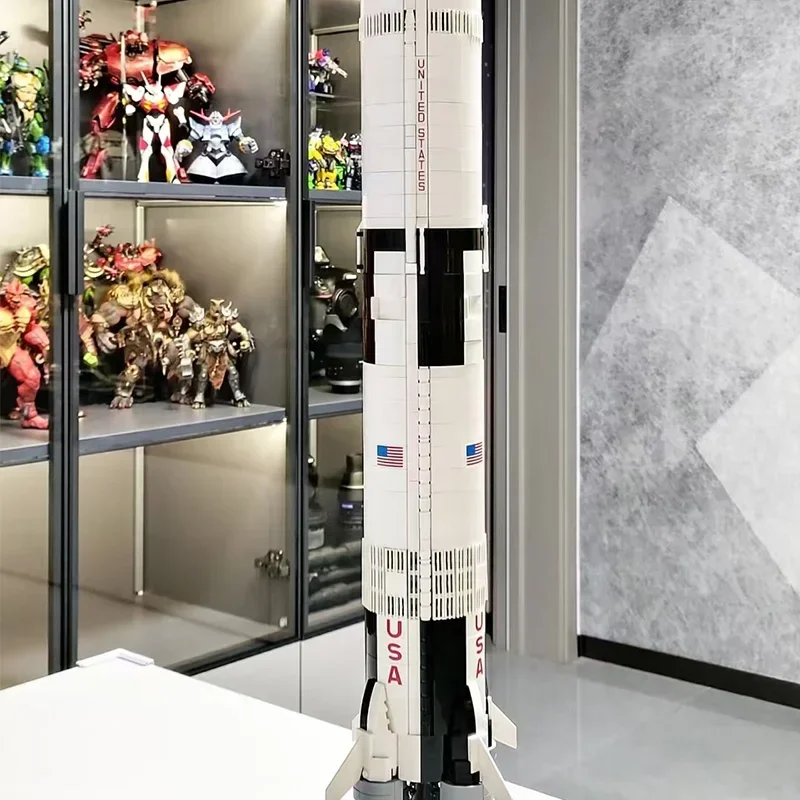 In Stock Apollo Saturn V Building Blocks Space Rocket Building Blocks Children's Toys Decoration Birthday Christmas Gifts - view 6