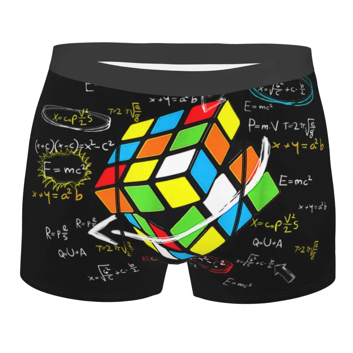 

Мужские модные математические кубические шапки Rubix Нижнее белье Боксеры Трусы стрейч шорты трусы