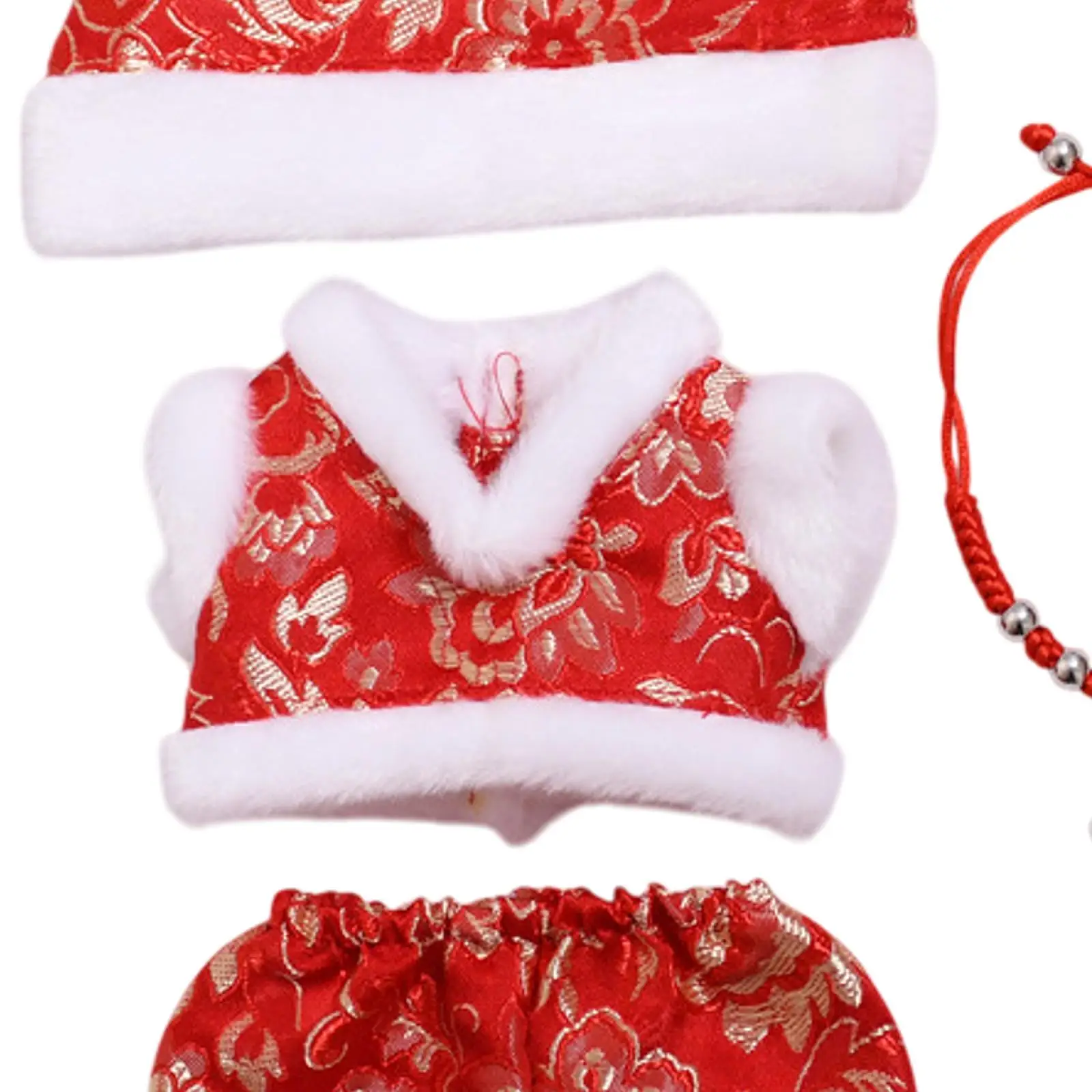 ملابس دمى قطيفة ناعمة للأطفال هدية عيد ميلاد مع قبعة لعبة دمية ذاتية الصنع فستان قلادة ملابس دمية سروال دمية لدمية مقاس 6.69 بوصة