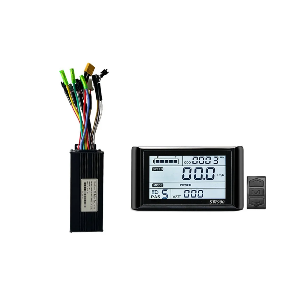 30A Three-Mode Sine Wave Ebike Controller with SW900 Display for 36V 48V 750W1000W Electric Bicycle Motor Modified Parts