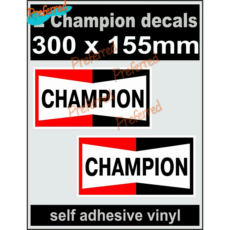 

300mm X2 Champion Spark Plug Sponsor Stickers Car Van Truck Bike Decal Motorbike KK Vinyl Cover Scratches Waterproof PVC Decal