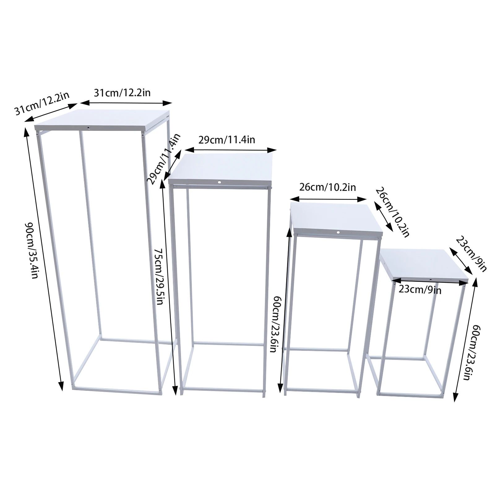 

Металлическая подставка для цветов, геометрическая колонна для декора свадеб и вечеринок, с предварительно просверленными отверстиями для детских праздников, декора сцены, 4 шт.