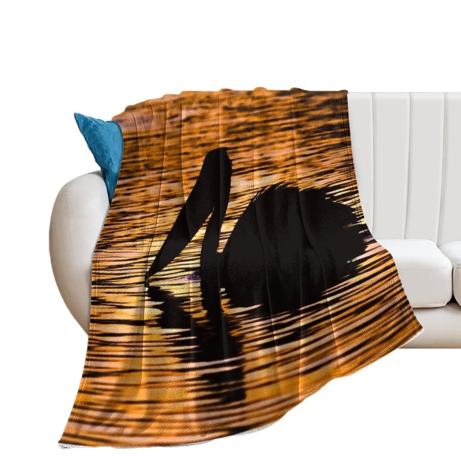 

Pelican Silhouette at Sunset Throw Blanket Luxury St Blankets For Bed valentine gift ideas Blankets