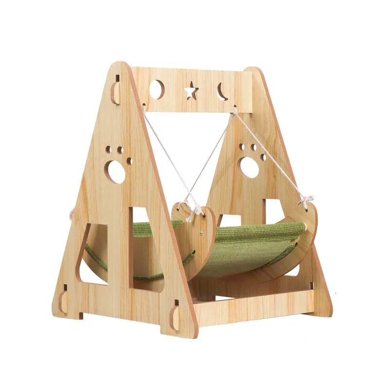 

Wooden Pet Hammock Cradle Four Seasons Large Shaker Puppy Cat Swing