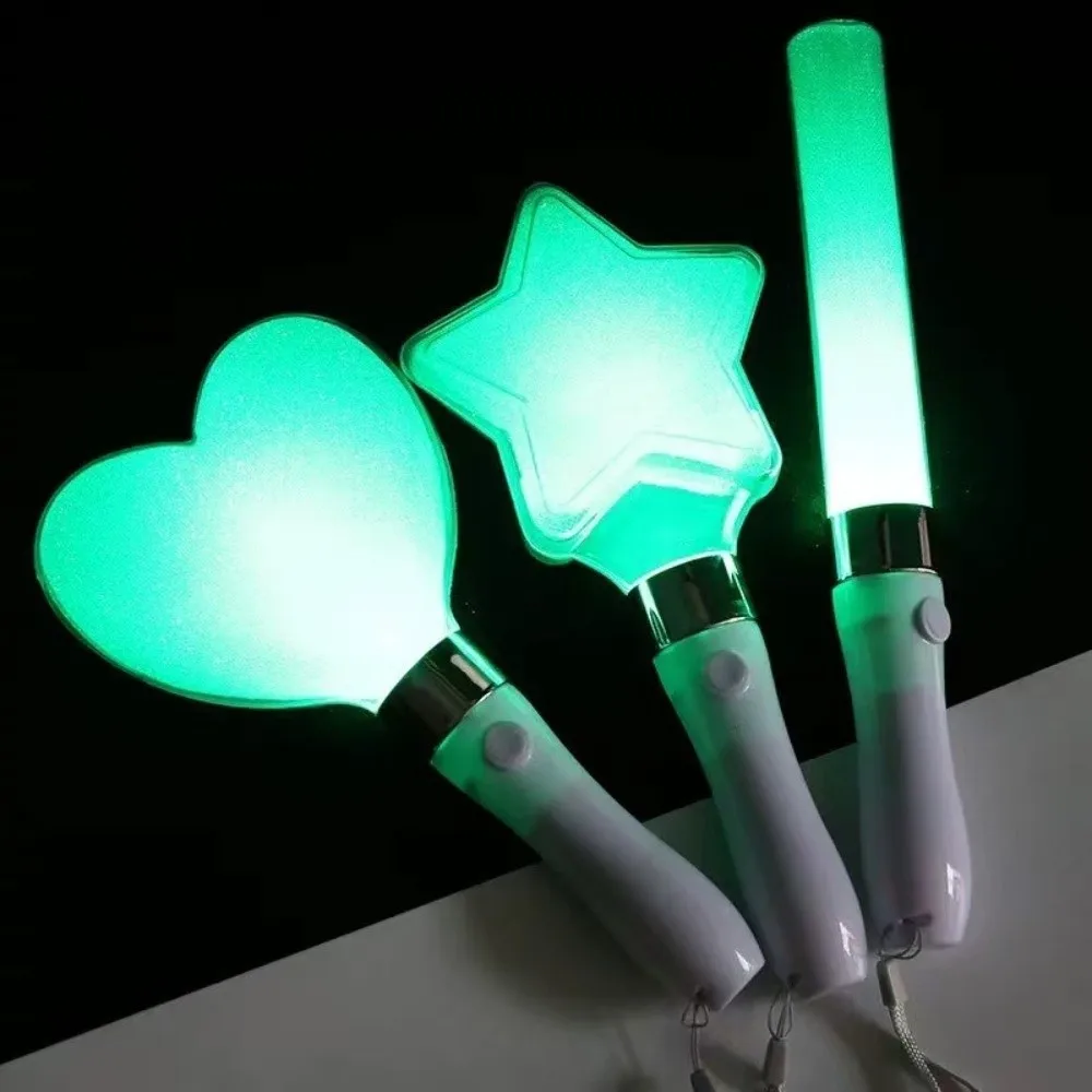 New Heart Star Shaped Kpop Lightstick Bright Stick Color Changed Luminous Lightstick Flashing Mode Glow Stick for Wedding Party