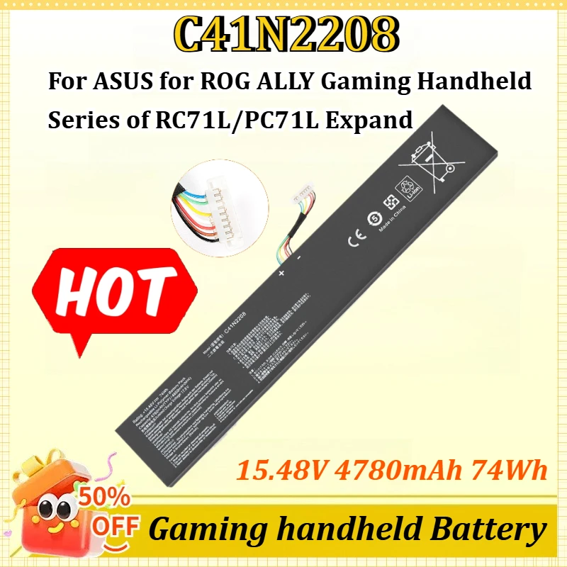 

C41N2208 15.48V 4780mAh 74Wh Battery for ASUS for ROG ALLY Gaming Handheld Series of RC71L/PC71L Expand High Capacity Upgrade