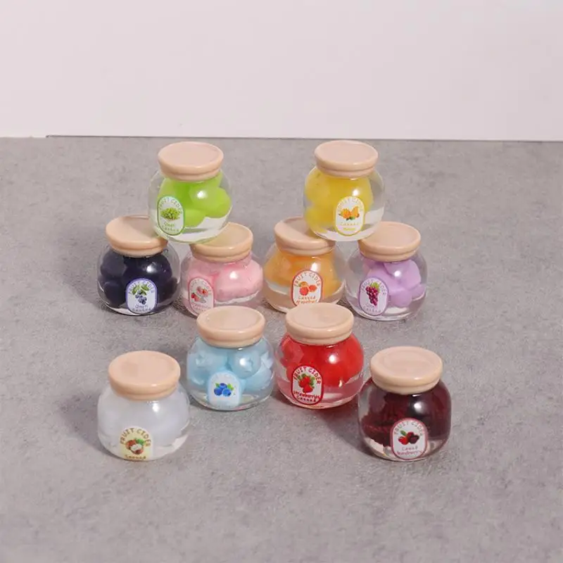 

Miniature Canned Jam Fruit Candy 5Pcs Dollhouse Kitchen Simulation Model Micro Scene Decoration Pretend Play Dollhouse Supplies