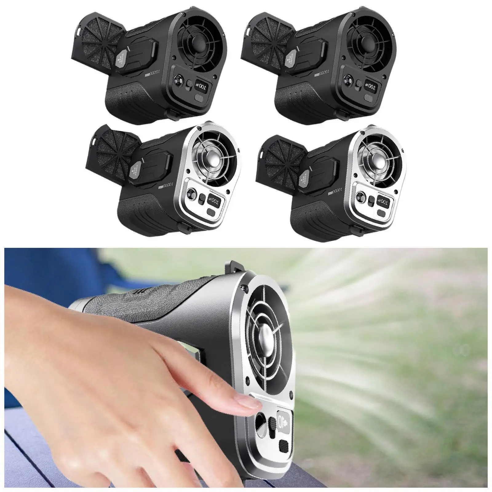 พัดลมแบบหนีบคาดเอวสำหรับพัดลมคล้องคอ, พัดลมพกพาพร้อมฟังก์ชั่นการชาร์จสำหรับขี่จักรยานปีนเขากลางแจ้งปีนเขาทำสวน