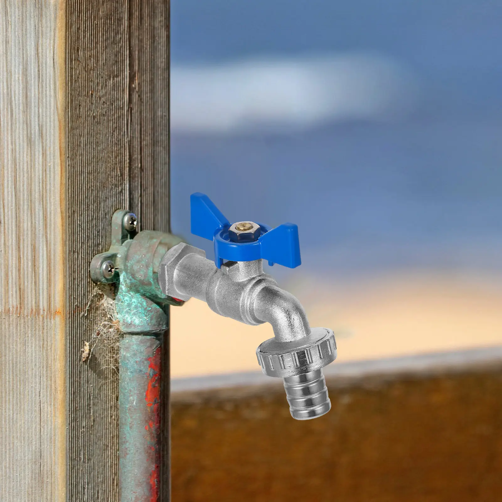 2pcs Zinc Alloy Faucet 1 2 Inch Outdoor Wall Mount Washing Machine Fast Switch Hose Spigot Water Lifter Valve Bibb