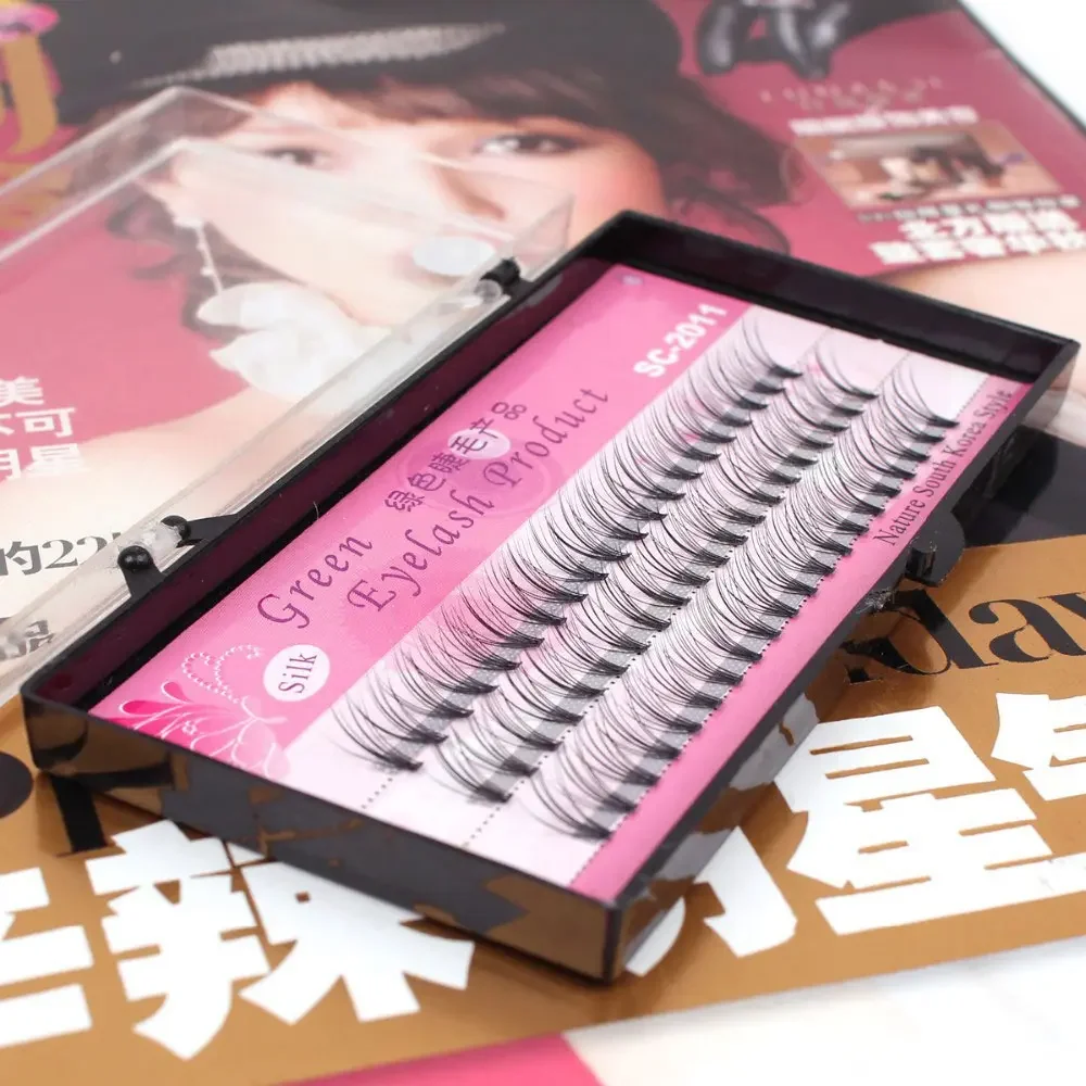 Naht dicke 10d vorgefertigte Cluster falsche Wimpern schwarz individuelle Wimpern verlängerung Make-up-Tool 6/8/10/12mm