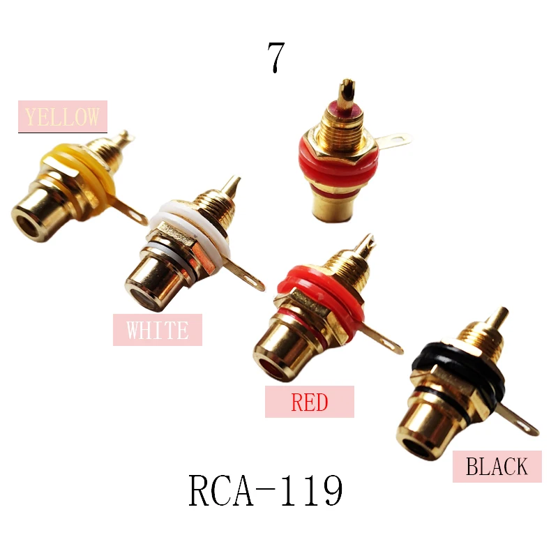 Conector RCA de 2 piezas, conector hembra para montaje en Panel de chasis, CMC, tuerca de ciclo para conector de Audio