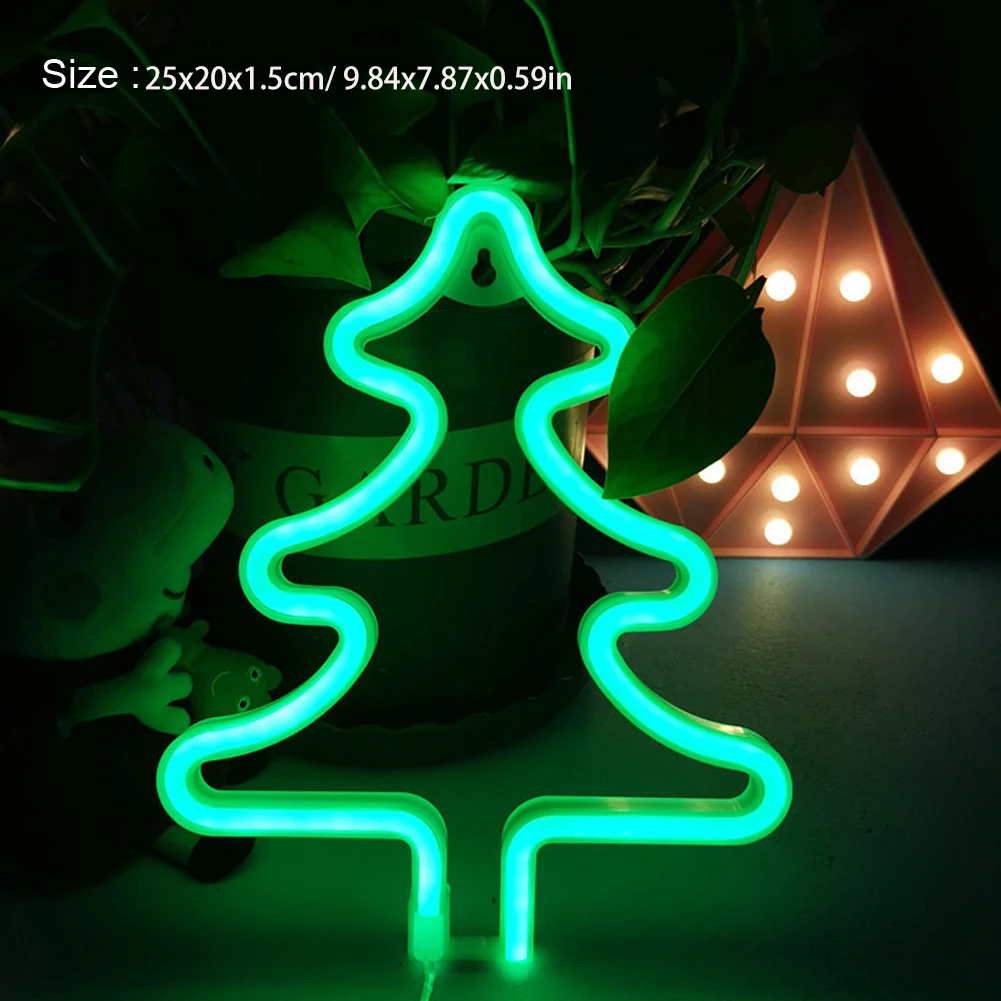 1PC LED Neon Light Luci da parete decorative natalizie Luce notturna per la decorazione della festa da parete del bar di casa (batterie non incluse)