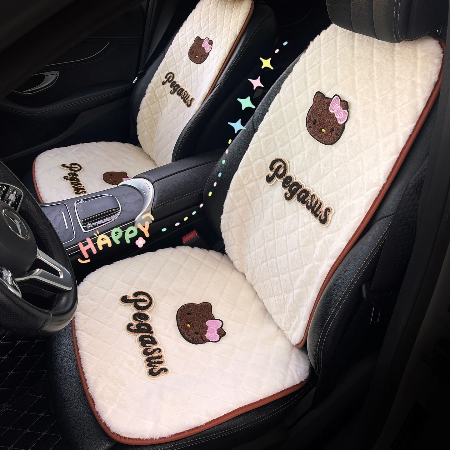 

Hello Kitty Universal Winter Car Seat Cushion Imitation Women's Car Seat Cover Thickened And Very Soft And Warm