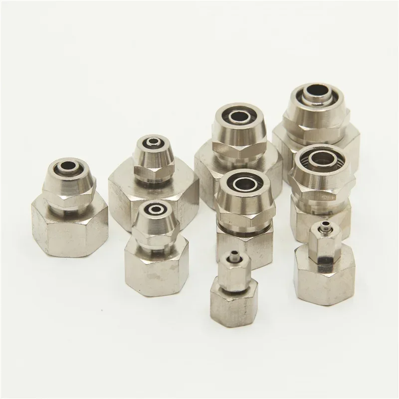 PCF Coper 1/8" 1/4" 3/8" 1/2" BSP Złączki pneumatyczne z gwintem wewnętrznym Szybkozłączka wtykowa Złączka pneumatyczna OD 4 6 8 10 12 16MM