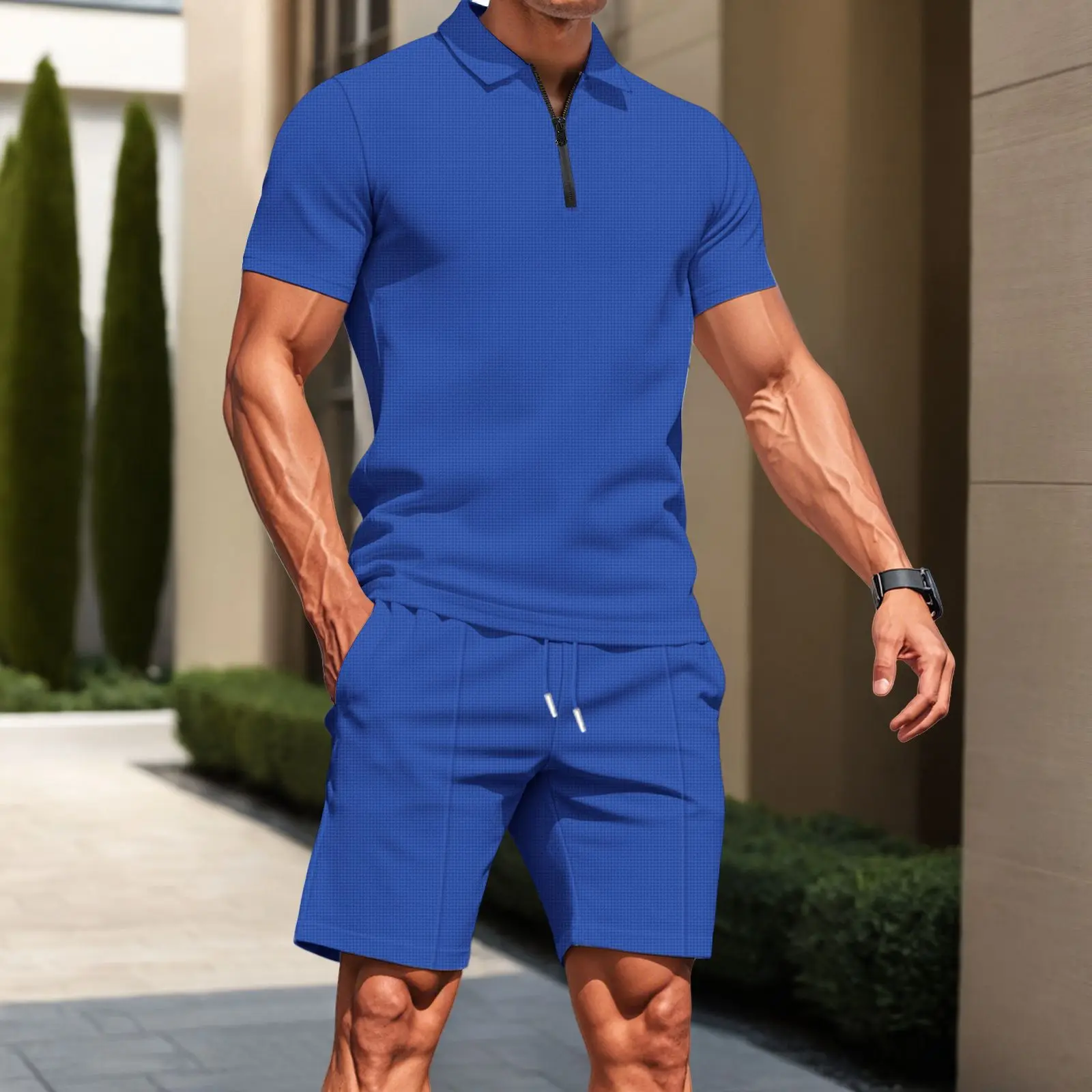 Spring and Summer Lapel Thin Short-sleeved Breathable Solid Color Loose Sports and Leisure Cross-border POLO Shirt Cw72423