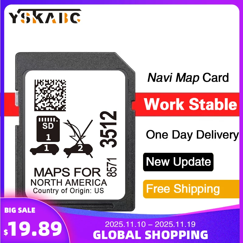 

Update Maps Canada USA Mexico 8571-3512 Sat Nav SD Card for GM Chevrolet Equinox Malibu Silverado Traverse Tahoe GPS Navigation