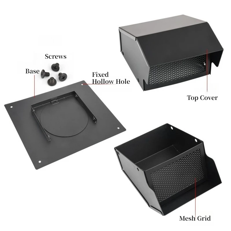 430 Stainless Steel Roof Vent Cap, 4/6/8 Inch Ventilator for Bathroom Roof, Ventilation Exhaust Fan Cover